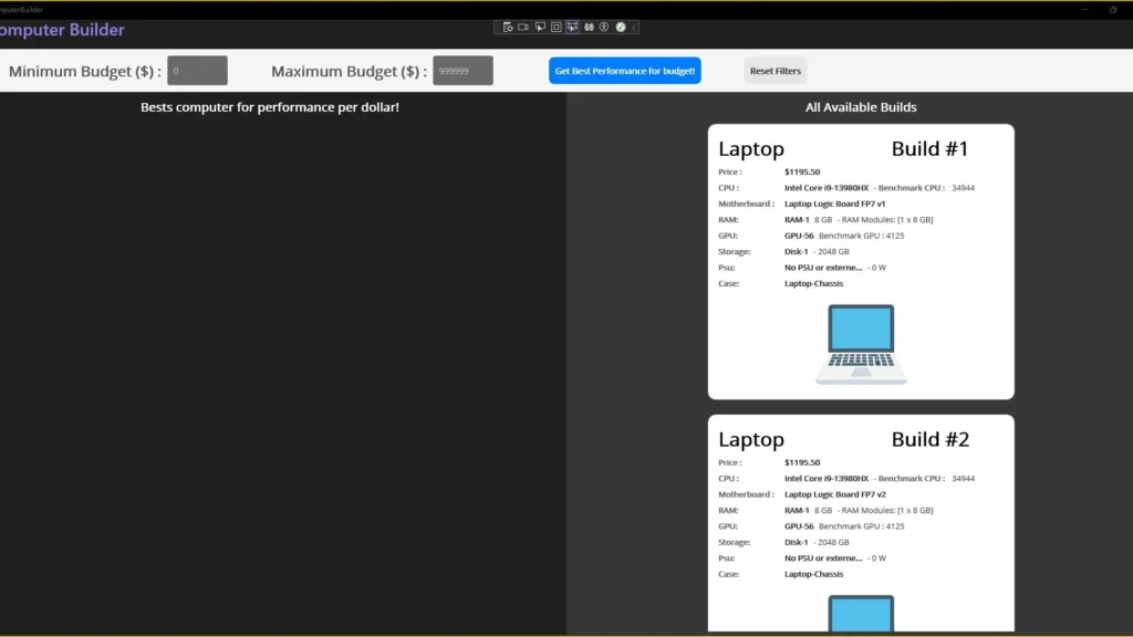 Project PC Build Optimiser Project PC Build Optimiser
