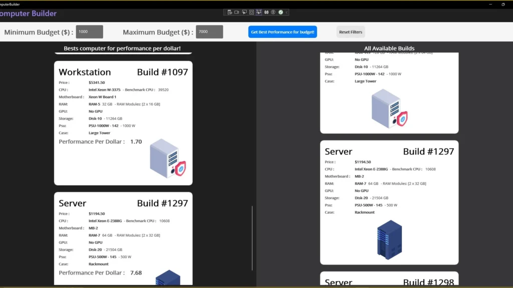 Project PC Build Optimiser Project PC Build Optimiser